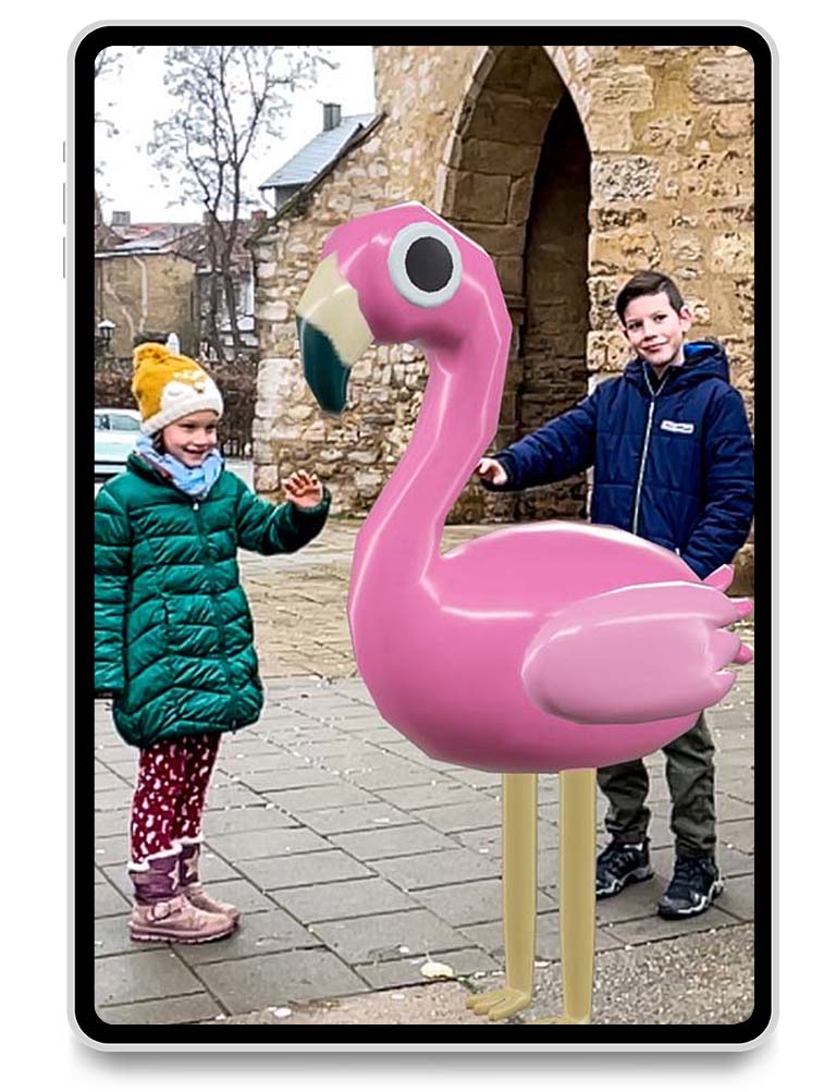 AR Foto mit Flamingo